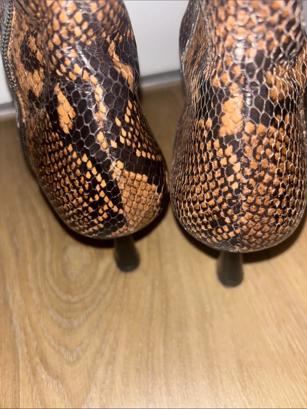 Stuart Weitzman Snake-Print Brown Over-the-Knee Boots